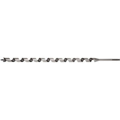 Irwin - 13/16", 7/16" Diam Hex Shank, 29" Overall Length with 24" Twist, Utility Auger Bit - Americas Industrial Supply