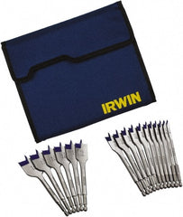 Irwin - 1/4 to 1-1/2", High Speed Steel Spade Drill Bit Set - Americas Industrial Supply