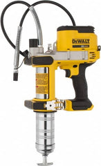 DeWALT - 10,000 Max psi, Flexible Battery-Operated Grease Gun - 16 oz Capacity, Bulk & Cartridge Fill, Includes Shoulder Strap - Americas Industrial Supply