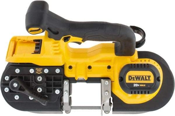 DeWALT - 20 Volt, 32-7/8" Blade, 740 SFPM Cordless Portable Bandsaw - 2-1/2" (Round) & 2-1/2 x 2-1/2" (Rectangle) Cutting Capacity, Lithium-Ion Battery Not Included - Americas Industrial Supply