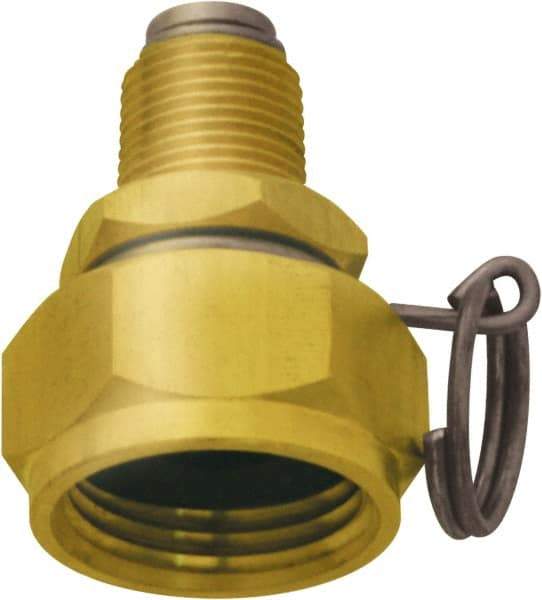 SANI-LAV - 1 Piece, 3/8 NPT & 3/4 GHT MNPT x FGHT, Brass Reusable Hose Male Swivel Fitting - 1/4" Hose ID x 1-1/4" Hose OD - Americas Industrial Supply