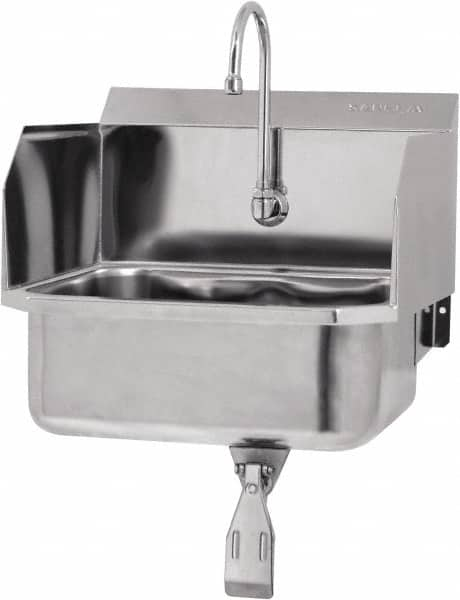 SANI-LAV - 17" Long x 14" Wide Inside, 1 Compartment, Grade 304 Stainless Steel Hands Free Hand Sink - 18 Gauge, 19" Long x 18" Wide x 21" High Outside, 7" Deep - Americas Industrial Supply