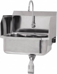 SANI-LAV - 17" Long x 14" Wide Inside, 1 Compartment, Grade 304 Stainless Steel Hands Free Hand Sink - 18 Gauge, 19" Long x 18" Wide x 21" High Outside, 7" Deep - Americas Industrial Supply