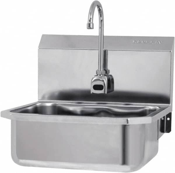 SANI-LAV - 17" Long x 14" Wide Inside, 1 Compartment, Grade 304 Stainless Steel Hands Free Hand Sink - 18 Gauge, 19" Long x 18" Wide x 21" High Outside, 7" Deep - Americas Industrial Supply