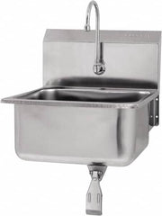 SANI-LAV - 19" Long x 16" Wide Inside, 1 Compartment, Grade 304 Stainless Steel Hands Free Hand Sink - 18 Gauge, 21" Long x 20" Wide x 24" High Outside, 10" Deep - Americas Industrial Supply