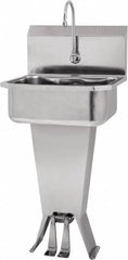 SANI-LAV - 17" Long x 14" Wide Inside, 1 Compartment, Grade 304 Stainless Steel Hands Free Hand Sink - 18 Gauge, 19" Long x 18" Wide x 46" High Outside, 7" Deep - Americas Industrial Supply