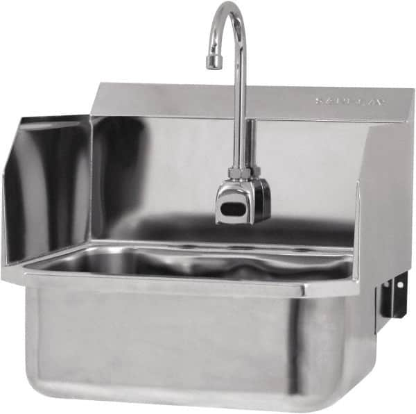 SANI-LAV - 17" Long x 14" Wide Inside, 1 Compartment, Grade 304 Stainless Steel Hands Free Hand Sink - 18 Gauge, 19" Long x 18" Wide x 21" High Outside, 7" Deep - Americas Industrial Supply