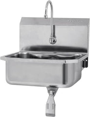 SANI-LAV - 17" Long x 14" Wide Inside, 1 Compartment, Grade 304 Stainless Steel Hands Free Hand Sink - 18 Gauge, 19" Long x 18" Wide x 21" High Outside, 7" Deep - Americas Industrial Supply