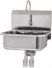 SANI-LAV - 17" Long x 14" Wide Inside, 1 Compartment, Grade 304 Stainless Steel Hands Free Hand Sink - 18 Gauge, 19" Long x 18" Wide x 21" High Outside, 7" Deep - Americas Industrial Supply