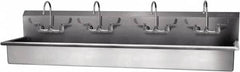 SANI-LAV - 77" Long x 16-1/2" Wide Inside, 1 Compartment, Grade 304 Stainless Steel Hand Sink-Wall Mount - 16 Gauge, 80" Long x 20" Wide x 18" High Outside, 8" Deep - Americas Industrial Supply