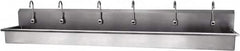 SANI-LAV - 117" Long x 16-1/2" Wide Inside, 1 Compartment, Grade 304 Stainless Steel Hands Free Hand Sink - 16 Gauge, 120" Long x 20" Wide x 18" High Outside, 8" Deep - Americas Industrial Supply