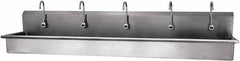 SANI-LAV - 97" Long x 16-1/2" Wide Inside, 1 Compartment, Grade 304 Stainless Steel Hands Free Hand Sink - 16 Gauge, 100" Long x 20" Wide x 18" High Outside, 8" Deep - Americas Industrial Supply