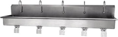 SANI-LAV - 97" Long x 16-1/2" Wide Inside, 1 Compartment, Grade 304 Stainless Steel Hands Free Hand Sink - 16 Gauge, 100" Long x 20" Wide x 18" High Outside, 8" Deep - Americas Industrial Supply