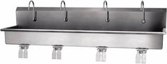 SANI-LAV - 77" Long x 16-1/2" Wide Inside, 1 Compartment, Grade 304 Stainless Steel Hands Free Hand Sink - 16 Gauge, 80" Long x 20" Wide x 18" High Outside, 8" Deep - Americas Industrial Supply