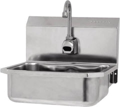 SANI-LAV - 14" Long x 11" Wide Inside, 1 Compartment, Grade 304 Stainless Steel Hands Free Hand Sink - 18 Gauge, 16" Long x 15-1/4" Wide x 16" High Outside, 5" Deep - Americas Industrial Supply