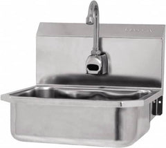 SANI-LAV - 14" Long x 11" Wide Inside, 1 Compartment, Grade 304 Stainless Steel Hands Free Hand Sink - 18 Gauge, 16" Long x 15-1/4" Wide x 16" High Outside, 5" Deep - Americas Industrial Supply