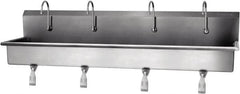 SANI-LAV - 77" Long x 16-1/2" Wide Inside, 1 Compartment, Grade 304 Stainless Steel Hands Free Hand Sink - 16 Gauge, 80" Long x 20" Wide x 18" High Outside, 8" Deep - Americas Industrial Supply