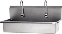 SANI-LAV - 57" Long x 16-1/2" Wide Inside, 1 Compartment, Grade 304 Stainless Steel Hands Free Hand Sink - 16 Gauge, 40" Long x 20" Wide x 18" High Outside, 8" Deep - Americas Industrial Supply