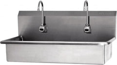 SANI-LAV - 37" Long x 16-1/2" Wide Inside, 1 Compartment, Grade 304 Stainless Steel Hands Free Hand Sink - 16 Gauge, 40" Long x 20" Wide x 18" High Outside, 8" Deep - Americas Industrial Supply