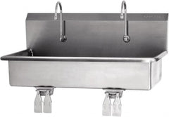 SANI-LAV - 37" Long x 16-1/2" Wide Inside, 1 Compartment, Grade 304 Stainless Steel Hands Free Hand Sink - 16 Gauge, 40" Long x 20" Wide x 18" High Outside, 8" Deep - Americas Industrial Supply