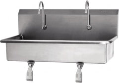 SANI-LAV - 37" Long x 16-1/2" Wide Inside, 1 Compartment, Grade 304 Stainless Steel Hands Free Hand Sink - 16 Gauge, 40" Long x 20" Wide x 18" High Outside, 8" Deep - Americas Industrial Supply