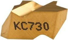 Kennametal - NTF2 Grade KC730, Internal/External Partial Profile 60° Threading Insert - 0.6 to 1.75mm & 14 to 44 TPI Ext Pitch, 10 to 20mm & 12 to 24 TPI Int Pitch, Left Hand Insert, TiN Finish, Carbide - Americas Industrial Supply