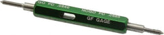 GF Gage - #1-72, Class 2B, Double End Plug Thread Go/No Go Gage - Hardened Tool Steel, Size 000 Handle Included - Americas Industrial Supply