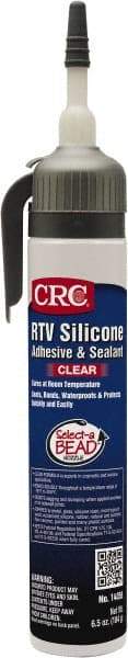 CRC - 8 oz Tube Clear RTV Silicone Gasket Sealant - -76 to 356°F Operating Temp, 24 hr Full Cure Time - Americas Industrial Supply