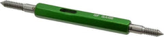GF Gage - #6-32, Class 2B, Double End Plug Thread Go/No Go Gage - Hardened Tool Steel, Size 00 Handle Included - Americas Industrial Supply