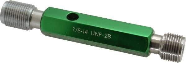 GF Gage - 7/8-14, Class 2B, Double End Plug Thread Go/No Go Gage - Hardened Tool Steel, Size 4 Handle Included - Americas Industrial Supply