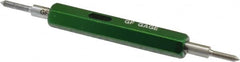GF Gage - #1-72, Class 3B, Double End Plug Thread Go/No Go Gage - Hardened Tool Steel, Size 000 Handle Included - Americas Industrial Supply