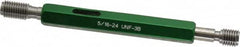 GF Gage - 5/16-24, Class 3B, Double End Plug Thread Go/No Go Gage - Hardened Tool Steel, Size 1 Handle Included - Americas Industrial Supply