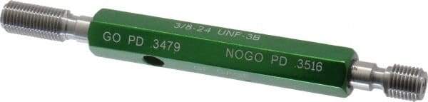GF Gage - 3/8-24, Class 3B, Double End Plug Thread Go/No Go Gage - Hardened Tool Steel, Size 2 Handle Included - Americas Industrial Supply