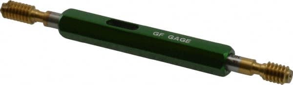GF Gage - #12-24, Class 2B, Double End Plug Thread Go/No Go Gage - High Speed Steel, Size 0 Handle Included - Americas Industrial Supply