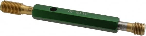 GF Gage - 7/16-20, Class 2B, Double End Plug Thread Go/No Go Gage - High Speed Steel, Size 2 Handle Included - Americas Industrial Supply