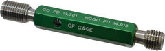 GF Gage - M16x2.00, Class 6H, Double End Plug Thread Go/No Go Gage - Hardened Tool Steel, Size 3 Handle Included - Americas Industrial Supply