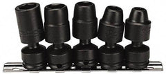 Proto - 5 Piece 3/8" Drive Impact Socket Set - 6 Points, 3/8" to 5/8" Range, Inch Measurement Standard - Americas Industrial Supply
