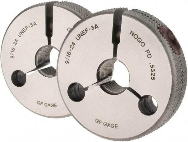 GF Gage - 9/16-24 Go/No Go Double Ring Thread Gage - Class 3A - Americas Industrial Supply