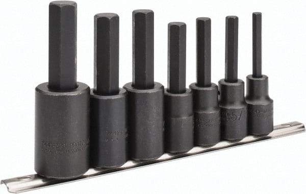 Proto - 7 Piece 1/2" Drive Inch Impact Hex Bit Socket Set - 1/4 to 5/8" Hex - Americas Industrial Supply