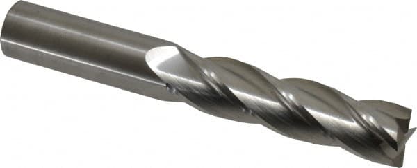 M.A. Ford - 3/4", 3" LOC, 3/4" Shank Diam, 5-1/4" OAL, 4 Flute, Solid Carbide Square End Mill - Single End, Uncoated, Spiral Flute, 30° Helix, Centercutting, Right Hand Cut, Right Hand Flute, Series 122 - Americas Industrial Supply