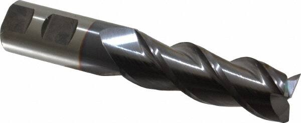 Cleveland - 1", 3" LOC, 1" Shank Diam, 5-1/2" OAL, 3 Flute, Powdered Metal Square End Mill - Single End, TiCN Finish, Spiral Flute, 42° Helix, Centercutting, Right Hand Cut, Right Hand Flute, Series PM-539R - Americas Industrial Supply