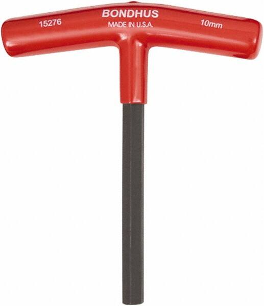 Bondhus - 10mm Hex, T-Handle Cushion Grip, Hex Key - 152mm OAL, Metric System of Measurement - Americas Industrial Supply