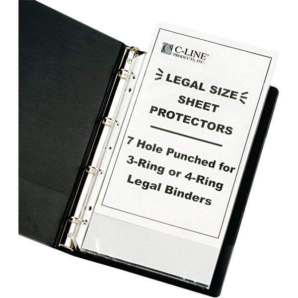 C-LINE - 50 Piece Clear Sheet Protectors-Ring Binder - 14" High x 8-1/2" Wide - Americas Industrial Supply