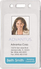 ADVANTUS - Clip-On Badge Holder - Clear - Americas Industrial Supply