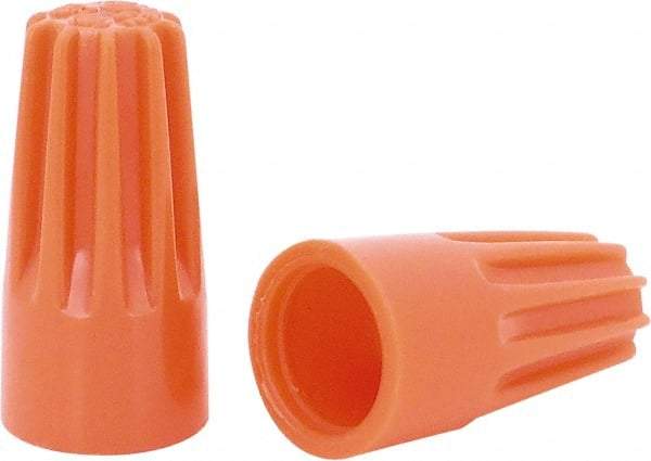 Ideal - 1, 18 + & 1, 20 to 2, 14 AWG, 600 Volt, Flame Retardant, Standard Twist on Wire Connector - Orange, 221°F - Americas Industrial Supply