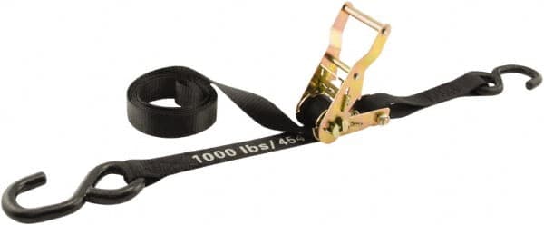 Erickson Manufacturing - 6' Long x 1" Wide, 3,000 Lb Basket Capacity, Polyester & Steel Web Sling - Black - Americas Industrial Supply