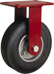 Hamilton - 8" Diam x 2" Wide, Rubber Rigid Caster - 500 Lb Capacity, Top Plate Mount, 4-1/2" x 6-1/2" Plate, Straight Roller Bearing - Americas Industrial Supply