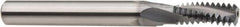 Niagara Cutter - #10-32 UN, 0.134" Cutting Diam, 3 Flute, Solid Carbide Helical Flute Thread Mill - Internal/External Thread, 5/16" LOC, 2" OAL, 3/16" Shank Diam - Americas Industrial Supply