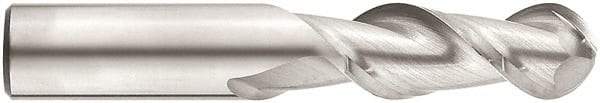 Niagara Cutter - 3/4" Diam, 1-5/8" LOC, 2 Flute Solid Carbide Ball End Mill - TiCN Finish, Single End, 4" OAL, 3/4" Shank Diam, Spiral Flute - Americas Industrial Supply