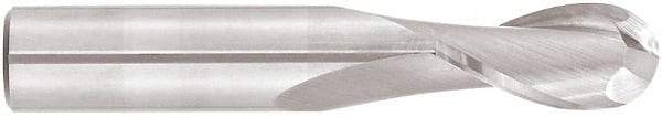 Niagara Cutter - 1" Diam, 4" LOC, 2 Flute Solid Carbide Ball End Mill - TiAlN Finish, Single End, 7" OAL, 1" Shank Diam, Spiral Flute - Americas Industrial Supply